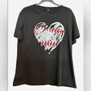 Women’s Black Love of Baseball Tee